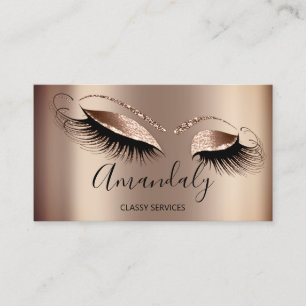 Beruflich Makeup Artist Eyelashes Rose Gold Visitenkarte