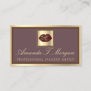 Beruflich Makeup Artist Gold Chocolate Lip Kiss Visitenkarte