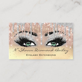 Beruflich Makeup Artist Green Eyelash Blue Gold Visitenkarte