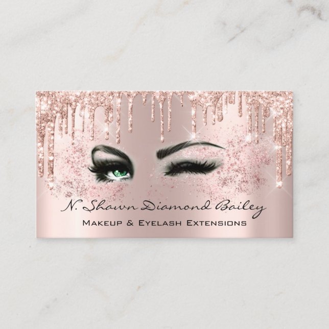 Beruflich Makeup Artist Green Eyes Rose Blush Visitenkarte (Vorderseite)