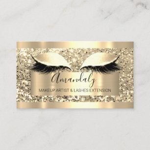 Beruflich Makeup Artist Lash Gerahmt Gold Brows Visitenkarte