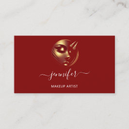Beruflich Makeup Artist Lashes Logo QR Code Rot Visitenkarte