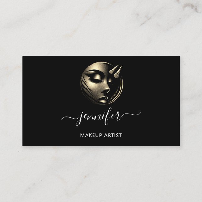Beruflich Makeup Artist Lashes Logo QRCodeBlack Visitenkarte (Vorderseite)