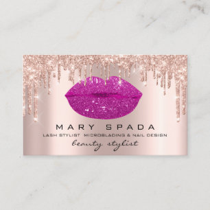 Beruflich Makeup Artist Pink Tropfens Lift Glitzer Visitenkarte