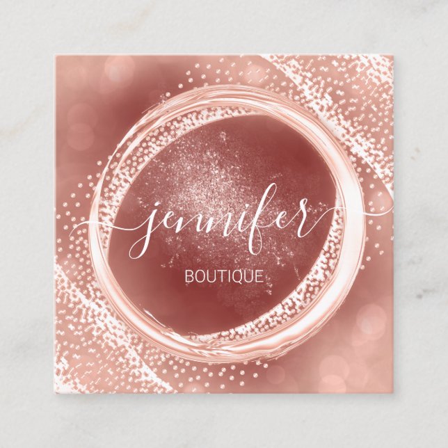 Beruflich Makeup Artist Rose Maron Powder Logo Quadratische Visitenkarte (Vorderseite)