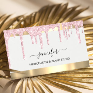 Beruflich Makeup Artist White Pink Tropfen Vip Visitenkarte