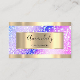 Beruflich Makeup Holograph Gold Glitzer Pink Visitenkarte