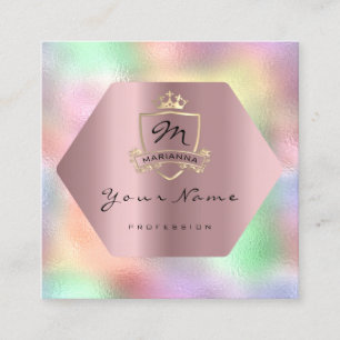 Beruflich Makeup-Künstler-Monogramm-Rahmen Quadratische Visitenkarte
