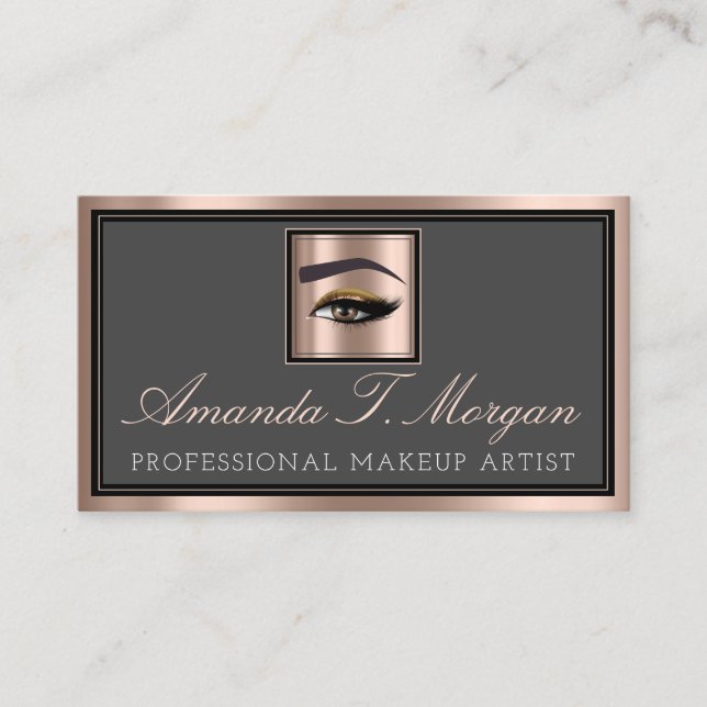 Beruflich Makeup Lash Extension Elegante Rose Visitenkarte (Vorderseite)