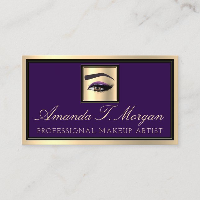 Beruflich Makeup Lash Extension Eyebrow Violet Visitenkarte (Vorderseite)