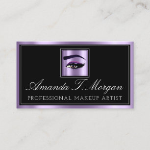 Beruflich Makeup Lash Extension Eyebrows Lila Visitenkarte