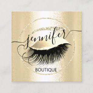 Beruflich Makeup Lash Shop QR Code Glam Gold Quadratische Visitenkarte
