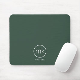 Beruflich-Minimal-Monogramm-Erstwaldgrün Mousepad