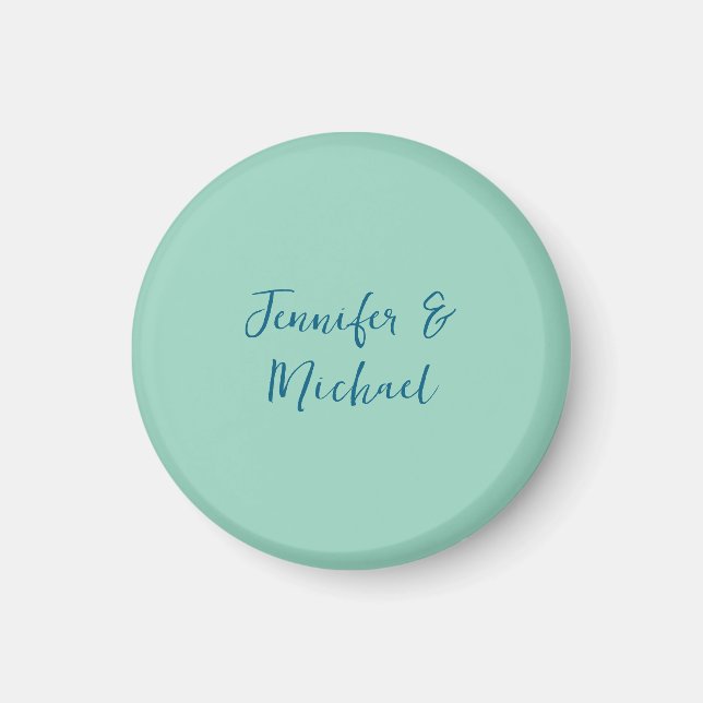 Beruflich-minimalistisch-aquamarine Kalligraphie Magnet (Vorne)