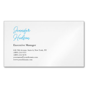 Beruflich-minimalistisch-blaue Kalligraphie Magnetische Visitenkarte