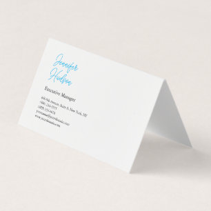 Beruflich-minimalistisch-blaue Kalligraphie Visitenkarten
