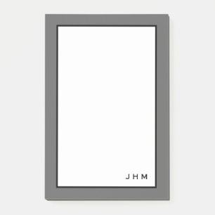 Beruflich Minimalistisch Grau Monogramm Post-it Klebezettel