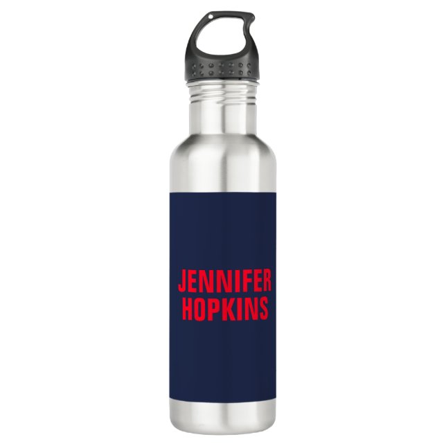 Beruflich-minimalistisch-modern-blau Edelstahlflasche (Vorderseite)
