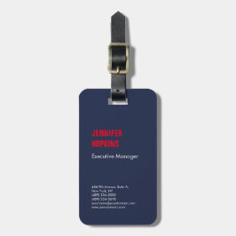 Beruflich-minimalistisch-modern-blau Gepäckanhänger