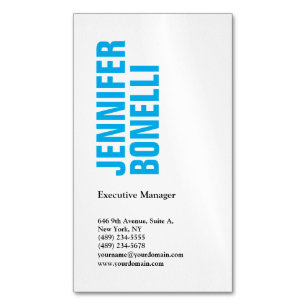 Beruflich-minimalistisch-modern-fett-blau Magnetische Visitenkarte