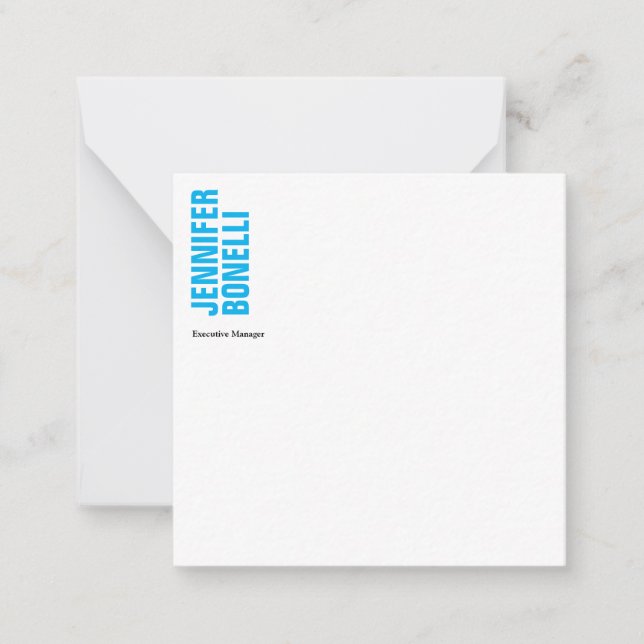 Beruflich-minimalistisch-modern-fett-blau Mitteilungskarte (Vorderseite)