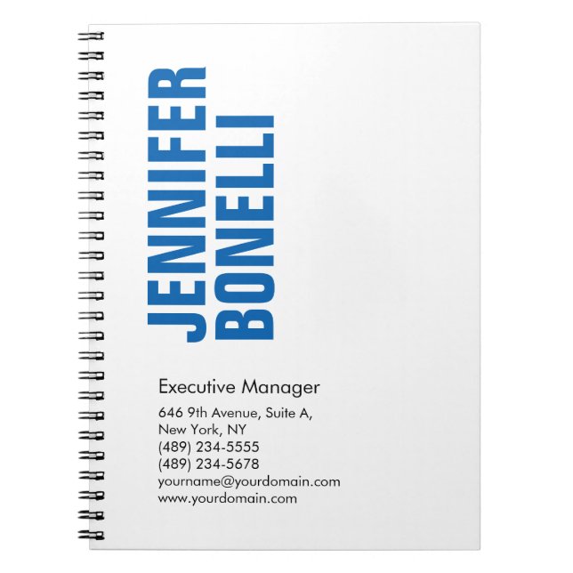 Beruflich-minimalistisch-modern-fett-blau Notizblock (Vorderseite)