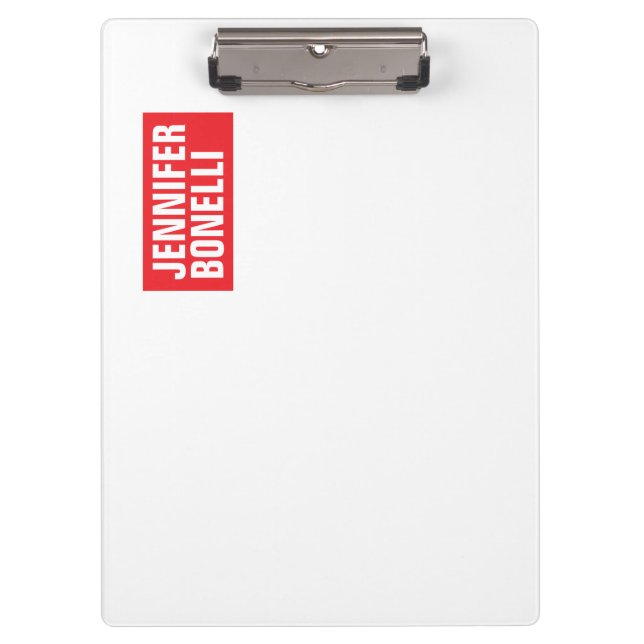 Beruflich-minimalistisch-modern-fett-weiß Klemmbrett (Vorderseite)