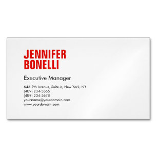 Beruflich-minimalistisch-modern-fett-weiß Magnetische Visitenkarte
