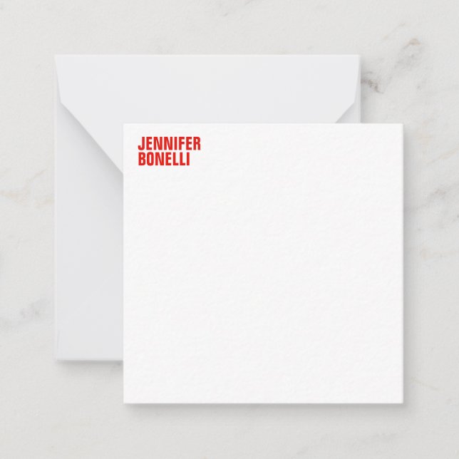 Beruflich-minimalistisch-modern-fett-weiß Mitteilungskarte (Vorderseite)