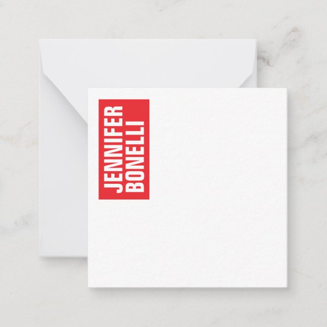 Beruflich-minimalistisch-modern-fett-weiß Mitteilungskarte (Vorderseite)