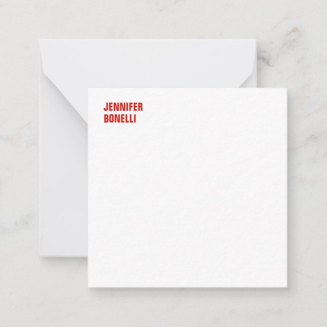 Beruflich-minimalistisch-modern-fett-weiß Mitteilungskarte (Vorderseite)