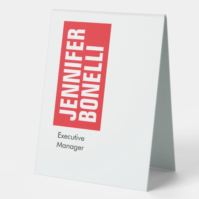 Beruflich-minimalistisch-modern-fett-weiß Tischaufsteller (Vorderseite)