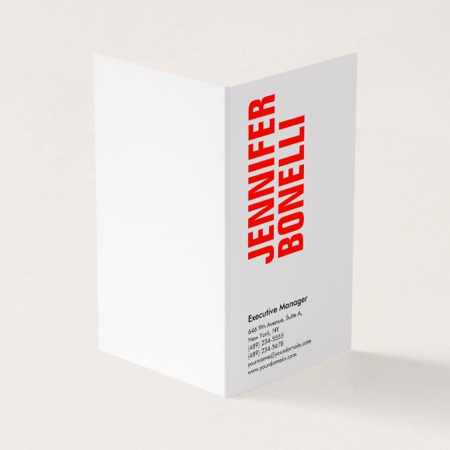 Beruflich-minimalistisch-modern-fett-weiß Visitenkarten (Vorderseite)