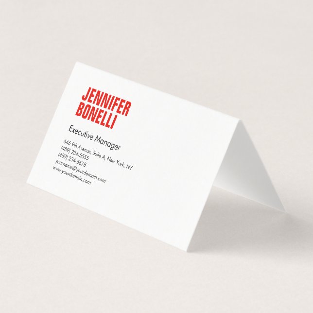 Beruflich-minimalistisch-modern-fett-weiß Visitenkarten (Vorderseite)