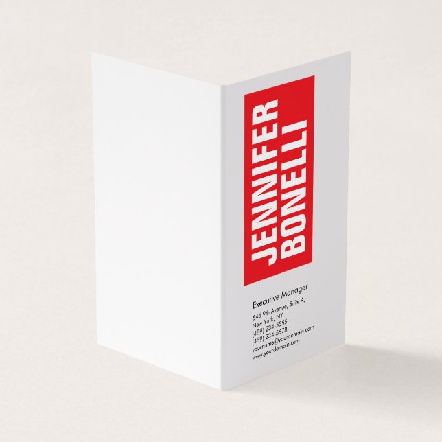 Beruflich-minimalistisch-modern-fett-weiß Visitenkarten (Vorderseite)