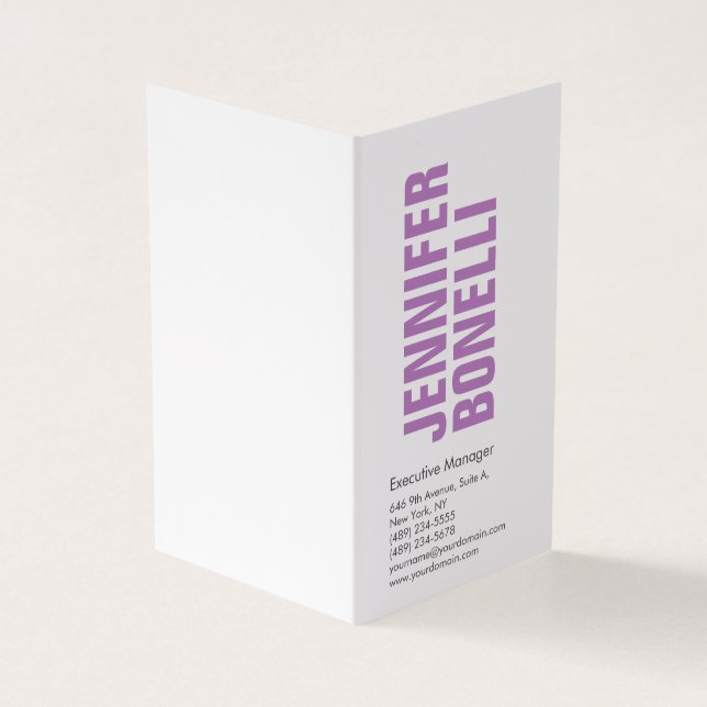 Beruflich-minimalistisch-modern-fett-weiß Visitenkarten (Vorderseite)