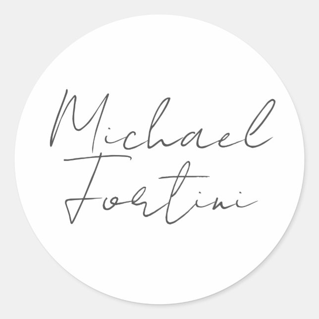 Beruflich-minimalistisch-modern-grau Runder Aufkleber (Vorderseite)