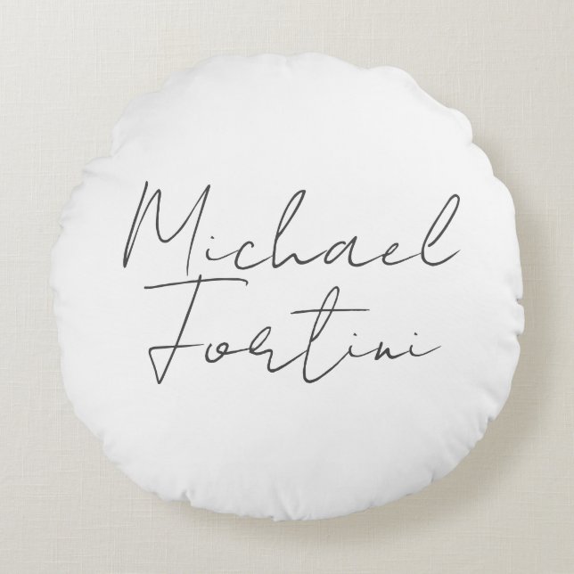 Beruflich-minimalistisch-modern-grau Rundes Kissen (Vorderseite)