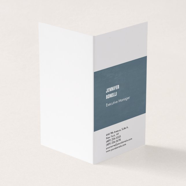 Beruflich-minimalistisch-modern-grau-weiß Visitenkarten (Vorderseite)