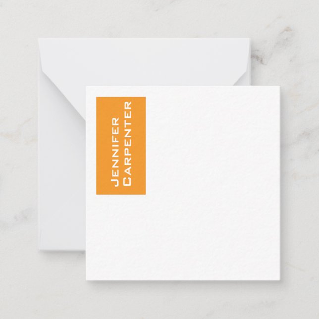 Beruflich-minimalistisch-modern orange mitteilungskarte (Vorderseite)