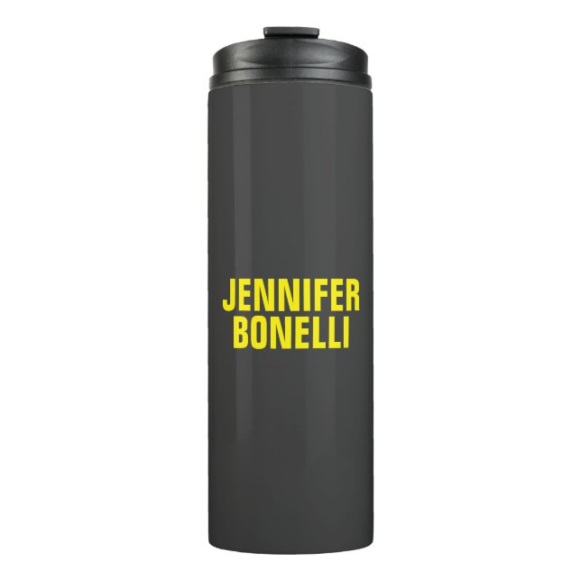 Beruflich-minimalistisch-modern, schwarz-gelb thermosbecher (Vorderseite)