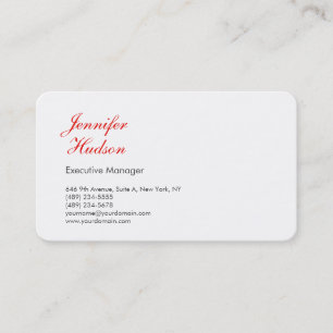 Beruflich-minimalistisch-moderne rote Kalligraphie Visitenkarte