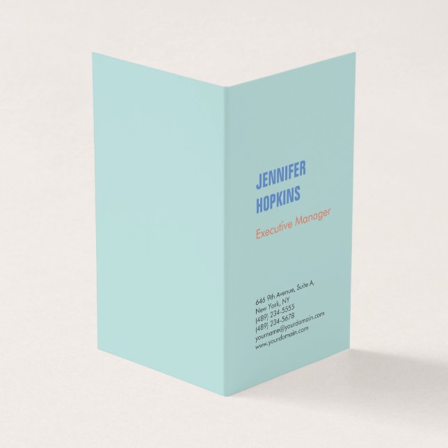 Beruflich-minimalistisch-modernes Blau Visitenkarten (Vorderseite)