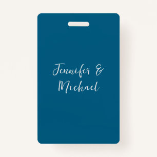 Beruflich-minimalistisch-ozeanblau-kalligraphisch Ausweis