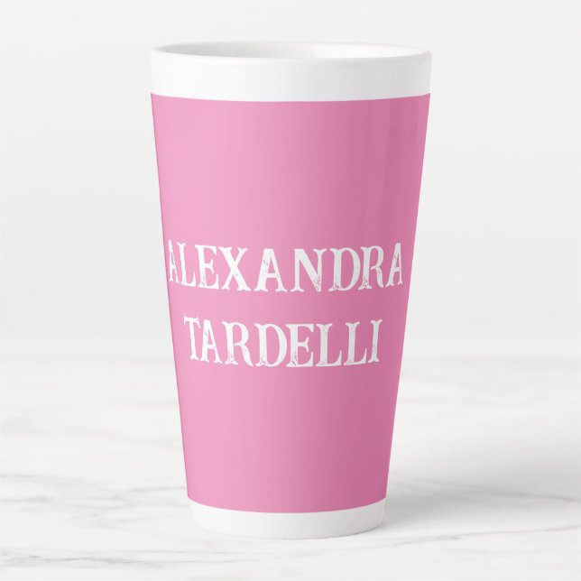 Beruflich-minimalistisch-rosa moderne Sitte schlic Milchtasse (Vorderseite)