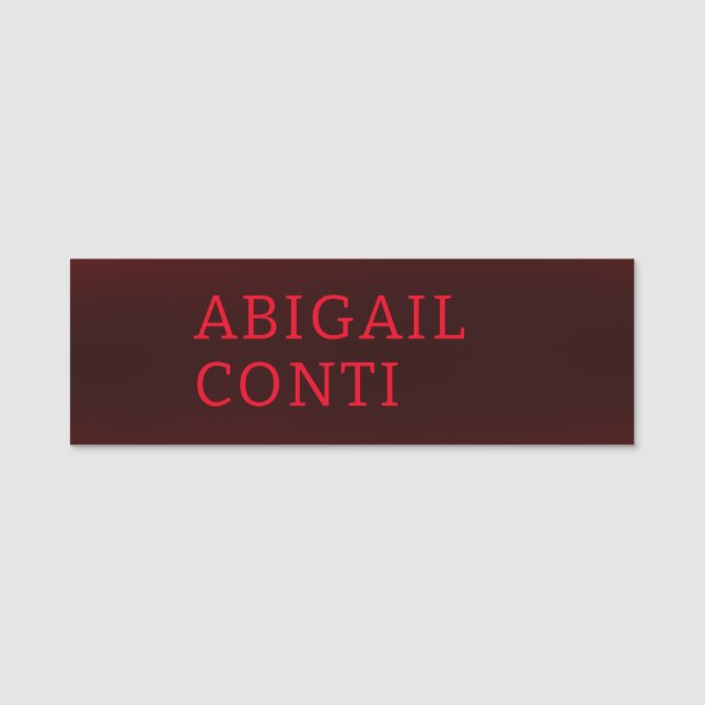 Beruflich-minimalistisch-rot-braun modern namensschild (Vorderseite)