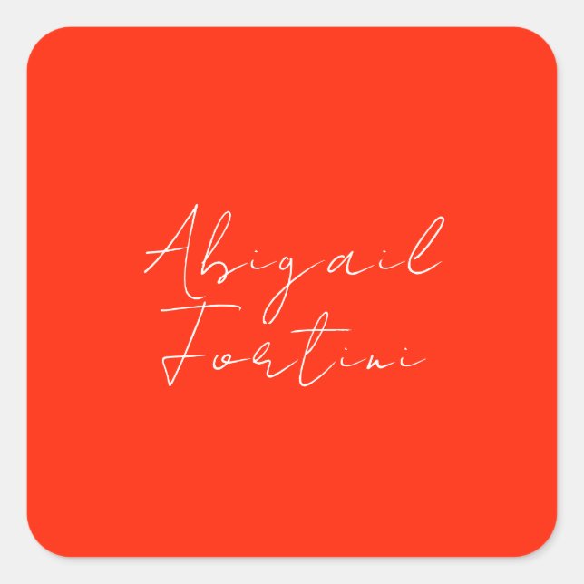 Beruflich-minimalistisch-rot-modern Quadratischer Aufkleber (Vorderseite)