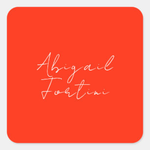 Beruflich-minimalistisch-rot-modern Quadratischer Aufkleber