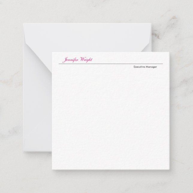 Beruflich-minimalistisch-schlicht-elegante Kalligr Mitteilungskarte (Vorderseite)