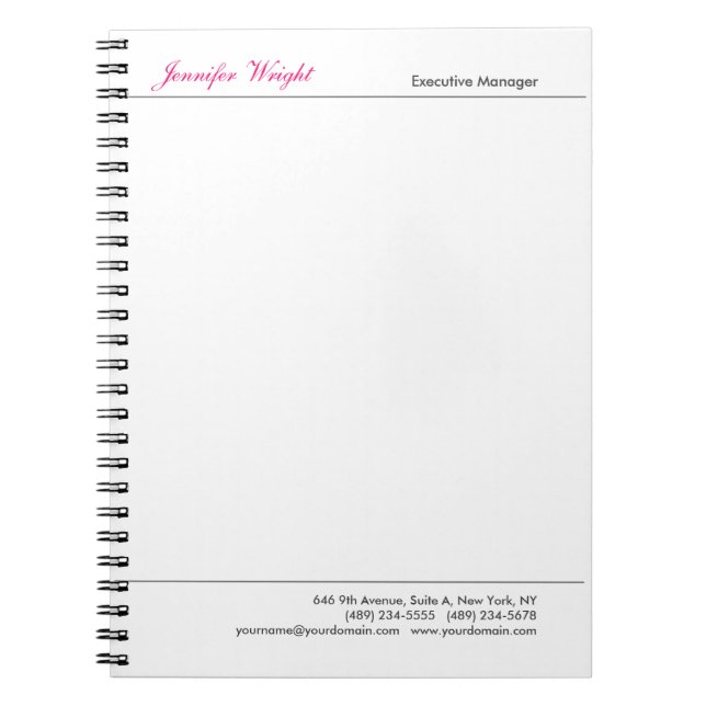 Beruflich-minimalistisch-schlicht-elegante Kalligr Notizblock (Vorderseite)